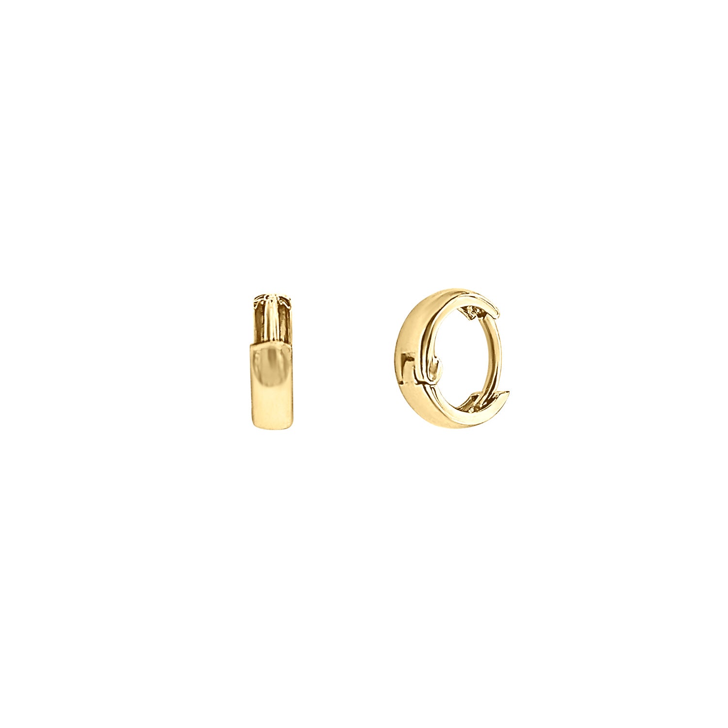 14k gold huggie hoop earrings