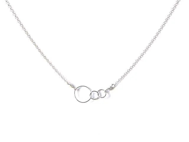 Sterling Silver 3 Interlocking Circles Necklace