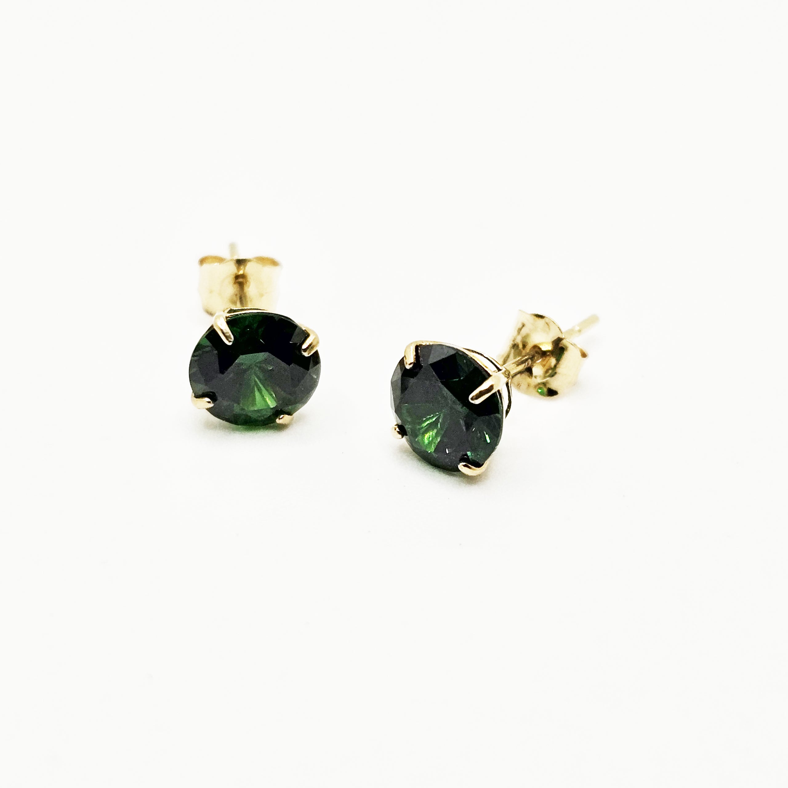 14k Gold Emerald Studs