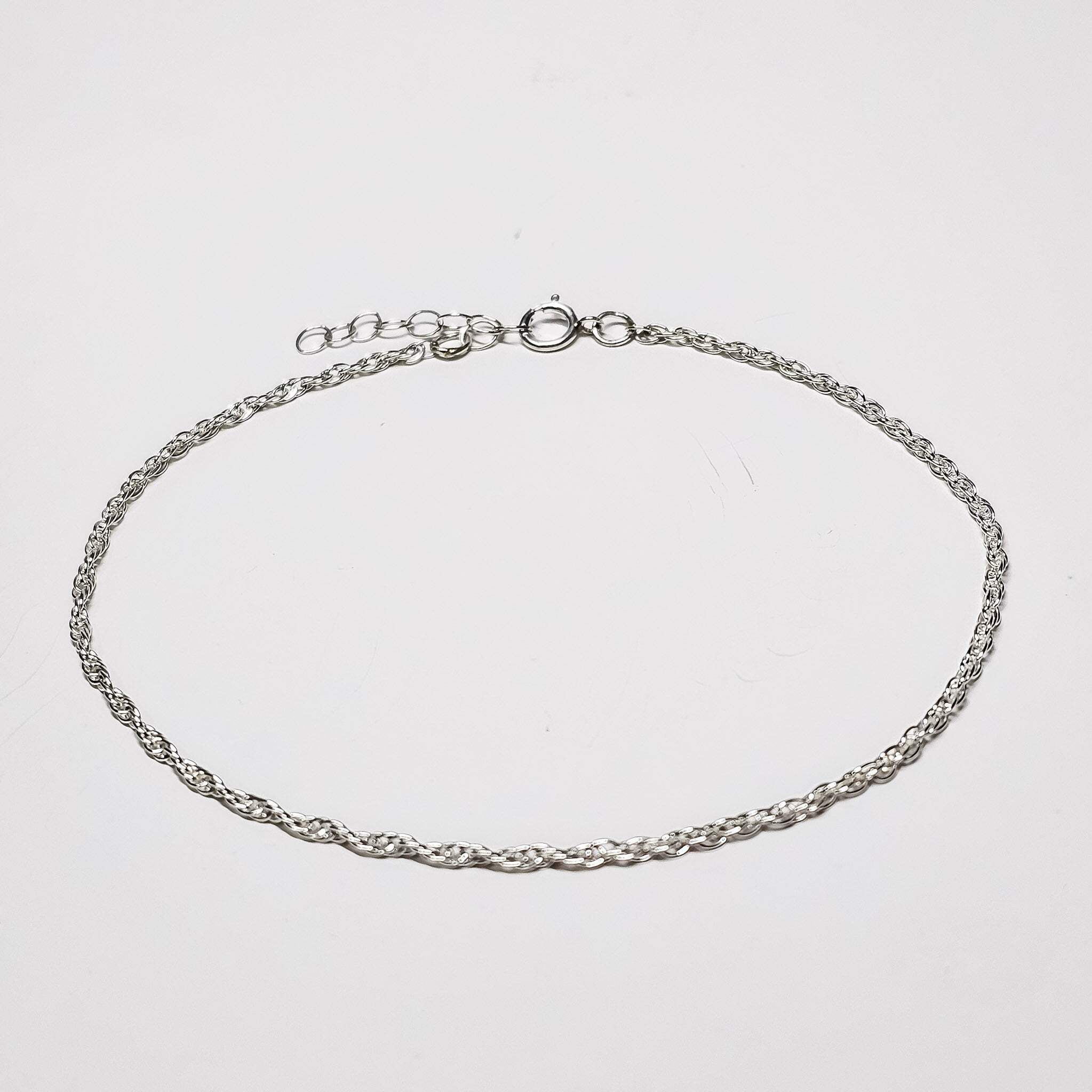 Silver Rope Chain Anklet Bracelet